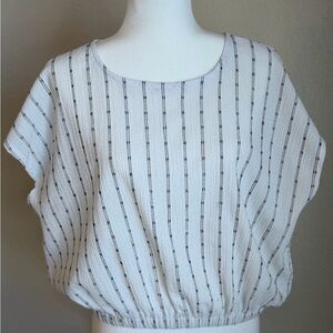 Madewell Black and White Striped Blouse